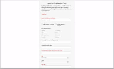Backflow Testing Sign-Up Form