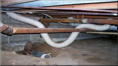 Incorrectly installed dryer duct